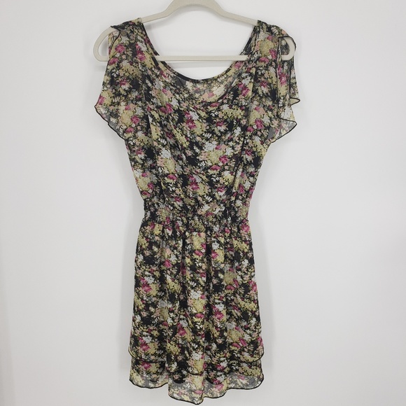 Express Floral Flutter Sleeve Dress Sz s - Picture 1 of 8